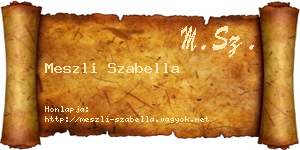 Meszli Szabella névjegykártya